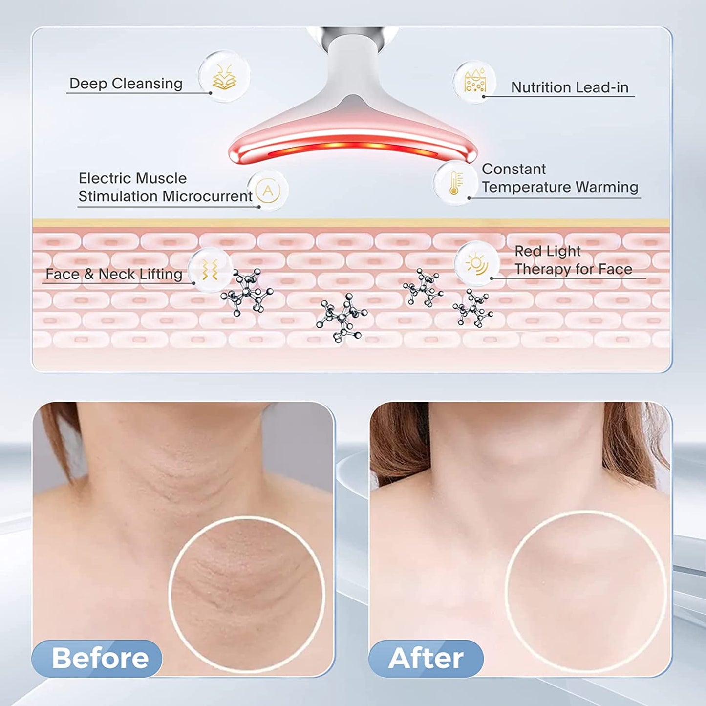 Revitalize Your Skin with the Ultimate Facial and Neck Vibration Massager - Double Chin Reducer and Firming Device for a Youthful Glow