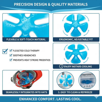 Reusable Cooling Gel Ice Packs, Cold Therapy Inserts for Hard Hats & Sun Hats, Cooling Relief for Construction Workers, Outdoor Activities, Daily Use, Heat Prevention, Multi Use for Summer, Perfect Gift Idea