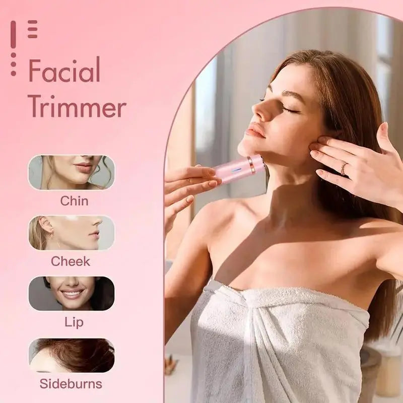 Experience Effortless Grooming with the Rechargeable Electric Bikini Trimmer for Women – 2 in 1 Body & Facial Hair Removal, Waterproof for Wet & Dry Use