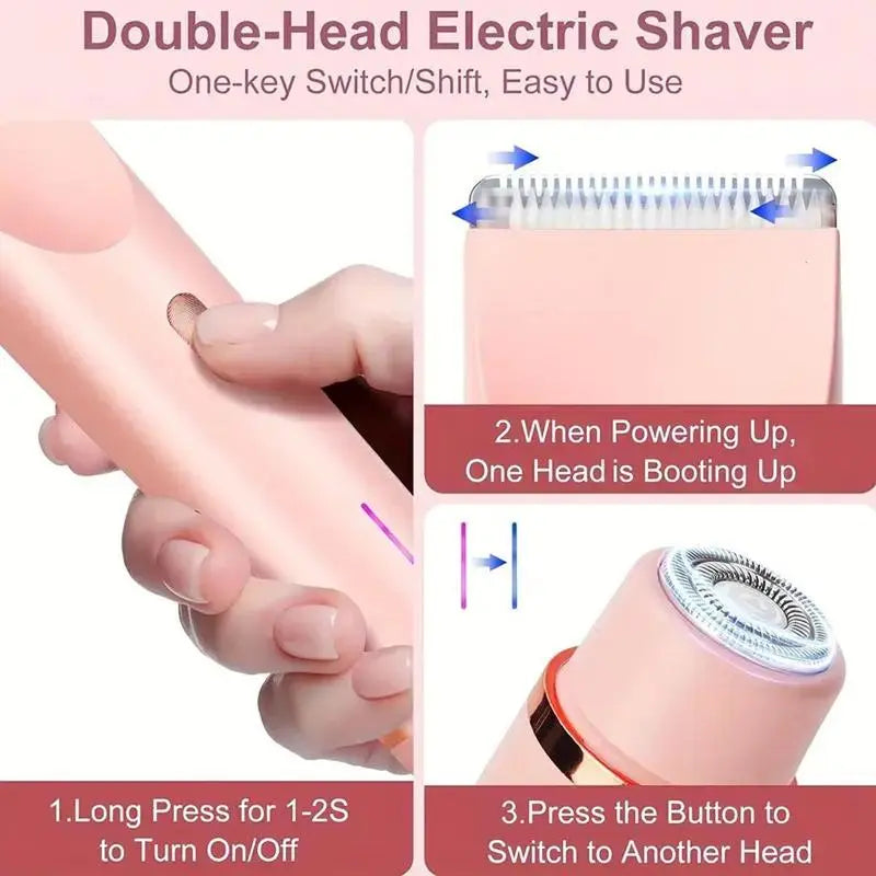Experience Effortless Grooming with the Rechargeable Electric Bikini Trimmer for Women – 2 in 1 Body & Facial Hair Removal, Waterproof for Wet & Dry Use