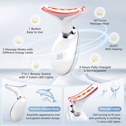 Revitalize Your Skin with the Ultimate Facial and Neck Vibration Massager - Double Chin Reducer and Firming Device for a Youthful Glow
