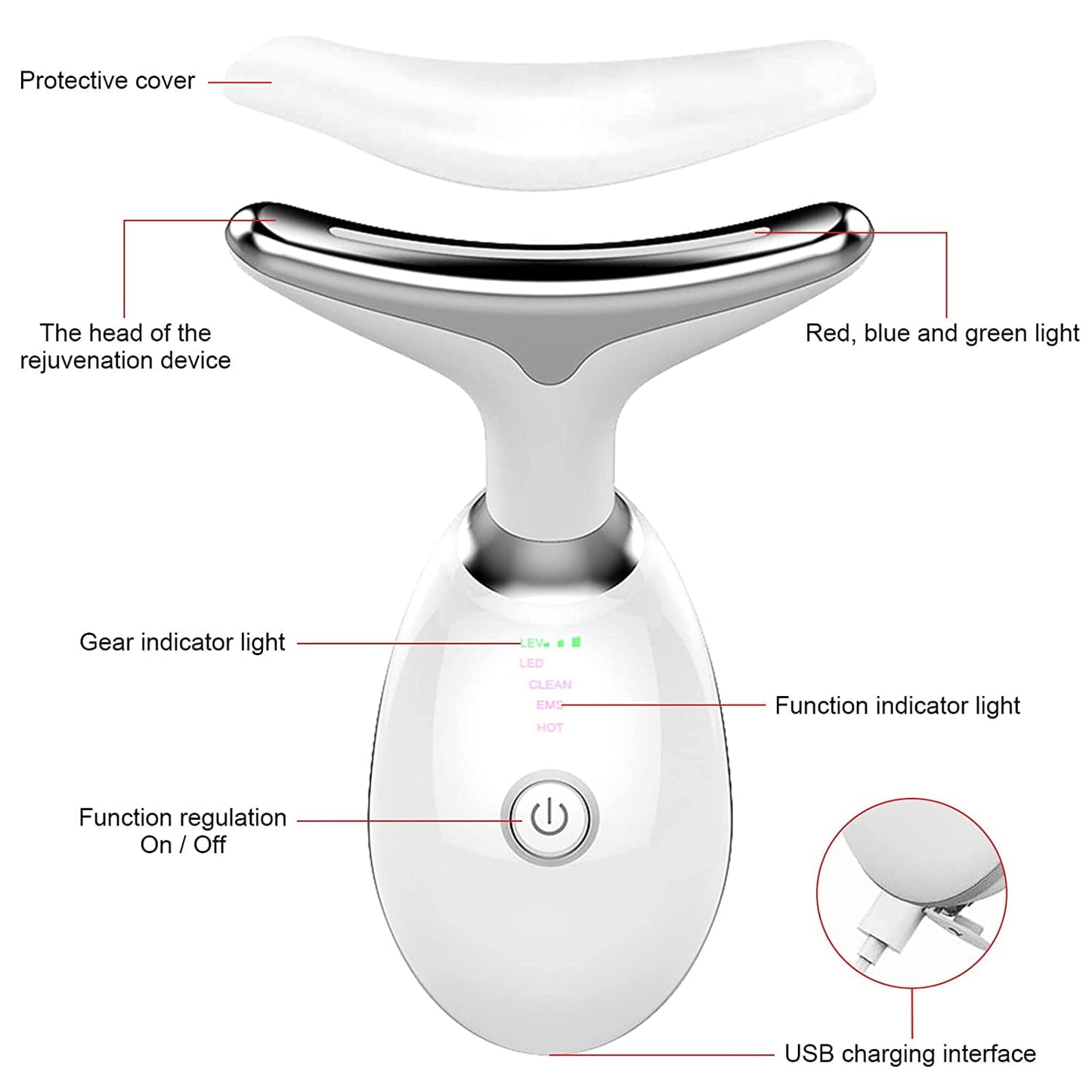 Revitalize Your Skin with the Ultimate Facial and Neck Vibration Massager - Double Chin Reducer and Firming Device for a Youthful Glow