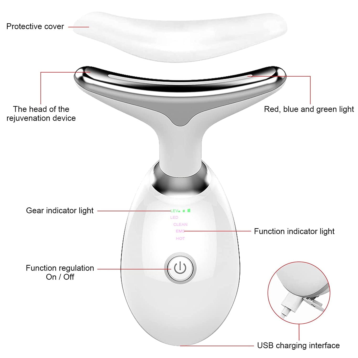 Revitalize Your Skin with the Ultimate Facial and Neck Vibration Massager - Double Chin Reducer and Firming Device for a Youthful Glow