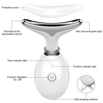 Revitalize Your Skin with the Ultimate Facial and Neck Vibration Massager - Double Chin Reducer and Firming Device for a Youthful Glow