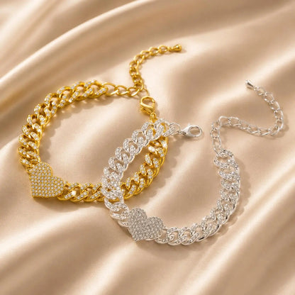 Arpurraina Women'S 14K Gold/Silver Plated Butterfly Ankle Bracelets, Adjustable Rhinestone Barefoot Sandal Anklet, Braided Heart Cuban Link Charm Pendant Beach Jewelry Gift