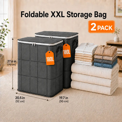 Extra Large Heavy Duty Moving Bags with Backpack Straps & Reinforced Handles, Dustproof Storage Bags for Clothes, Bedding & Travel, Zipper Closure Organizer for College Dorm, Closet and Home Organization
